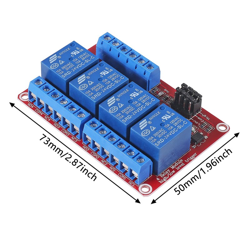 DWEII 4pack 4 Channel 24V Relay Module with Optocoupler High