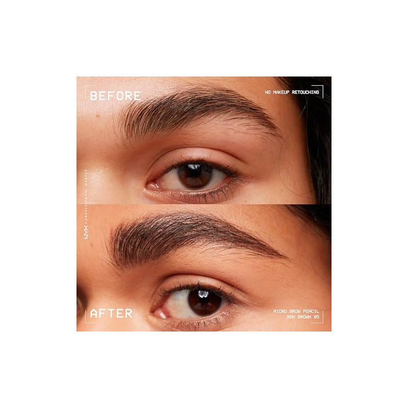 NYX Professional Makeup, Micro Brow Pencil, Lápiz para cejas, Ash