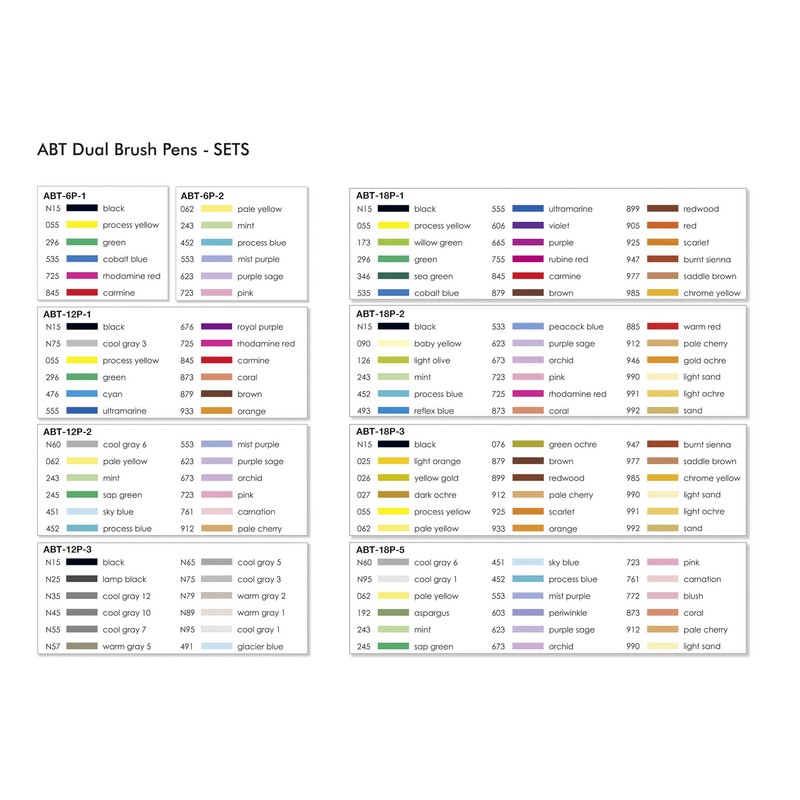 Tombow ABT Dual Brush Pen - Secondary Colours (Pack of