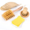 Juego de cepillos de madera y esponjas naturales de gran
