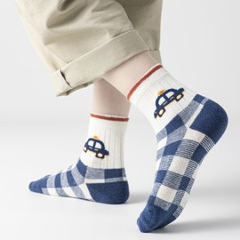 TootyTots 10 Pairs Kids Cotton Socks with Funny Animal Prints - Unisex Baby & Toddler Crew Socks for Boys Girls, All-Season Breathable Everyday Socks Gift Ready​