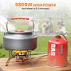 Portable Camping Stove with Propane Adapter - GEEKHOM 6800W Windproof