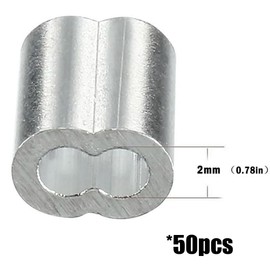 Kitchen Dreams Aluminium Clamp Ring for 2mm Ropes and Cables (50)
