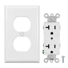 Duplex Receptacle Outlet & Outlet Covers, Wall Plate Switch Plate Receptacle Plug Covers, Standard Size 1-Gang 4.50" x 2.76" Electrical Outlet Cover Plates-Single Duplex & Cover