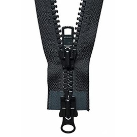 YKK Zwei-Wege-Reißverschluss, Metall, Nein. 580 Schwarz, 66 cm Length