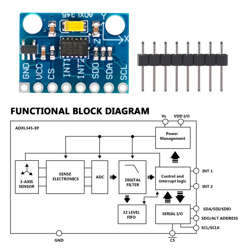APKLVSR Pack of 5 ADXL345 Digital Module for Accelerating Gravity