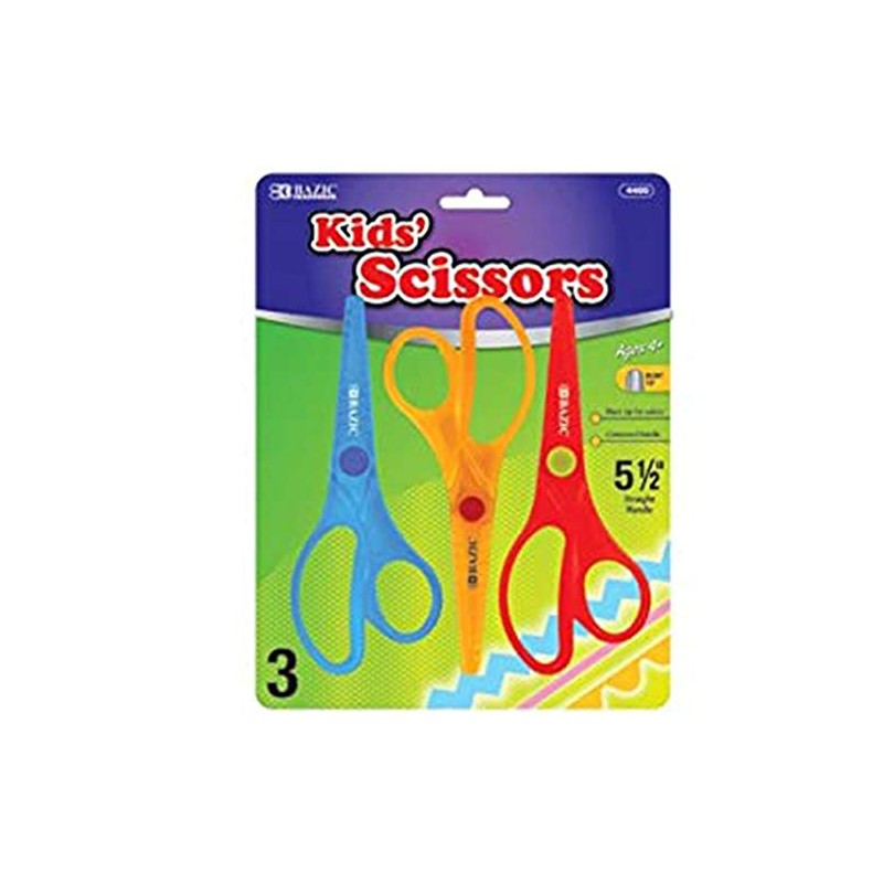 BAZIC 5 1/2-Inch Fluorescent Safety Scissors (2-Pack)