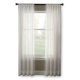 Curtainworks Trinity Crinkle Voile Sheer Curtain Panel, 51 x 84 in, Winter