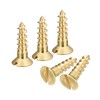 sourcing map Brass Wood Screws, 10Pcs M5 x 20mm Slotted