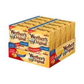 Werther's Original – 10 x 42g Box – Zuckerfreie Sahnebonbons mit leckerem Karamellgeschmack