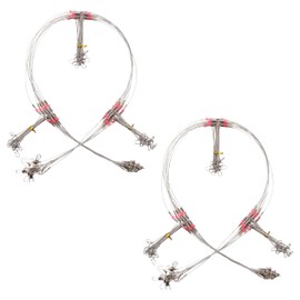 Fishing Leaders Wire Rigs Saltwater, 12pcs/24pcs Stainless Steel Wire Leader 2-3 Arms Fishing Rigs with Swivel Snap Beads for Lures Bait Hook Connector Tackle