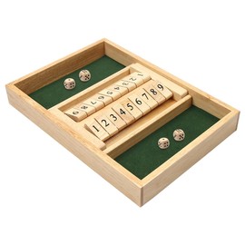 Jwinkumy Shut The Box Game, Wooden Double-Sided 9-Number Dice Game for 2 Players, Classic Tabletop Dice Game, Fun and Educational Party Game
