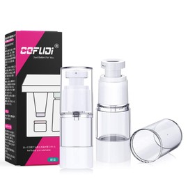 Vacuum Bottles, 15ml, 2 Pack, Pump Bottle, Cosmetic Divided Bottle, Pump Type, Airless Push Bottle, Hot Springs, Travel Bottle, Plastic Containers, Refill Bottles, Transparent, Portable, For Liquids,