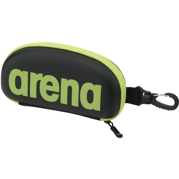arena ARN-6442 Swimming Goggle Case, Black x Yellow, One Size Fits Most, Includes Carabiner
