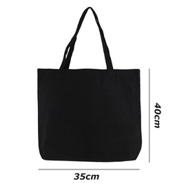 2 Pcs Canvas Tote Bags with Anti Dirt Function, Casual Shoulder Bag, Multi-purpose Canvas Bags, Reusable Shopping Bags, Suitable for Woman Man Travel Working (Black, 35 * 40 * 10 CM)