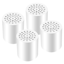 20-Stage Shower Filter Replacement Cartridge Premium Hard Water Purifier Eliminates Chlorine,Heavy Metals,Iron Sediments,High Output for Softened Water(4 Pack)