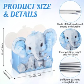 Spiareal 12 Pcs Elephant Baby Shower Centerpiece Boxes It's a Baby Shower Flowers Boxes Decoration for Elephant Theme Gender Reveal Wedding Birthday Party Table Decorations Supplies(Blue)