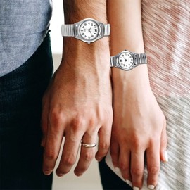 Lancardo Men Elastic Strap Wristwatch Easy to Read Big Number Dial Stretch Band Watch Father's Day Christmas