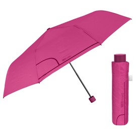 PERLETTI Umbrella Compact Handbag for Women - Pocket Umbrella Manual for Women Girls - Women's Umbrella Rain Umbrella Storm Resistant Lightweight Mini - Diameter 97 cm, Dark pink