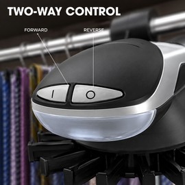 Motorized Tie & Belt Rack with LED Light, Holds 72 Ties & 8 Belts
