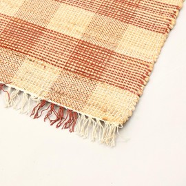espidoo Hand Woven Jute Cotton Rug: 5x7 ft Brown Plaid Boho Style - Rustic Natural Fiber Floor Mat for Living Room Bedroom & Entryway - Soft Durable & Easy to Clean