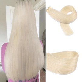 Remy Human Hair Extensions - 18 Inch 40g 20pcs Natural Weft Tape-On Blonde Brazilian Extensions, Silky Straight Seamless Glue-In Real Hair