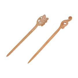 2 Pieces Retro Wooden Hair Sticks Hairpin, Chinese Style Hanfu Vintage Hair Fork Hair Chopsticks for Women Girl