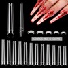 600PCS XXXL Coffin Nail Tips No C Curve, Extra Long
