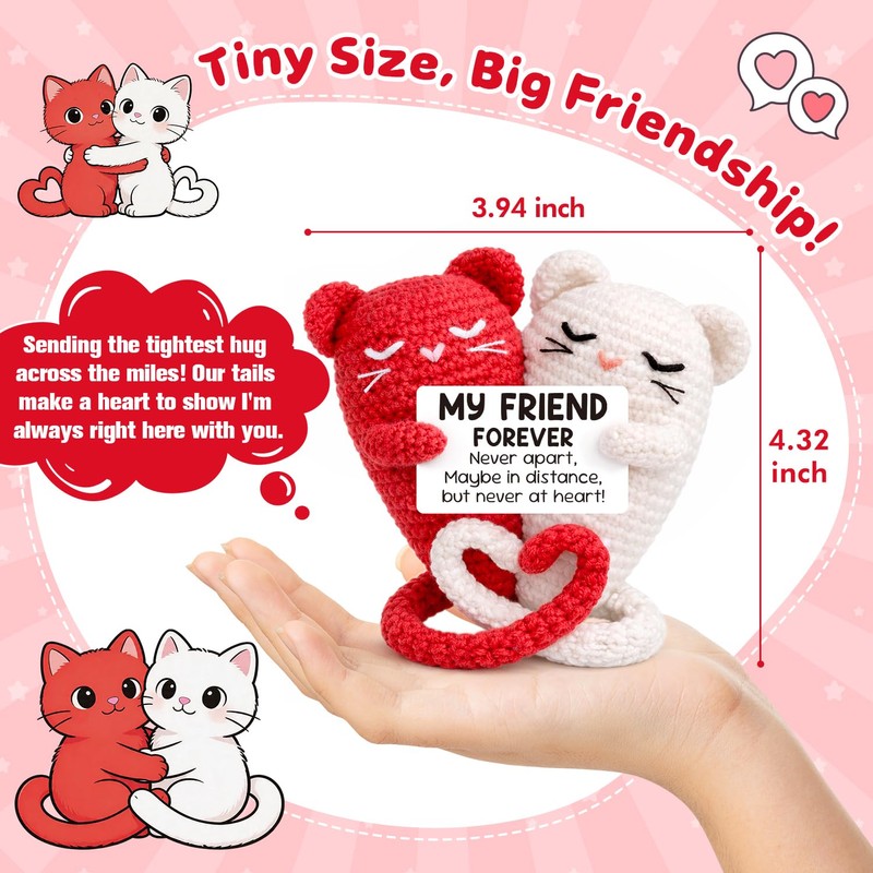 Buouforau for Women,Crochet Hug Cat Gifts Bestie BFF Coworker