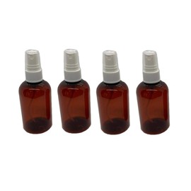 Caribbean Coastal Delights 4 oz Amber PET (Plastic) Empty Spray Bottle- Pack of 4