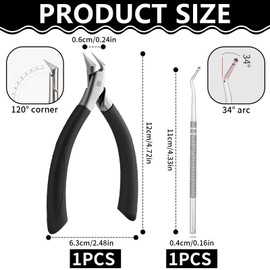 FHBHJNATC Set of 2 Nail Clippers Toenails, Nail Scissors Toenails, Nail Scissors, Nail Clippers for Toenails Professional, Foot Care, Black Toenail Clippers for Ingrown Toenails, Paronychia