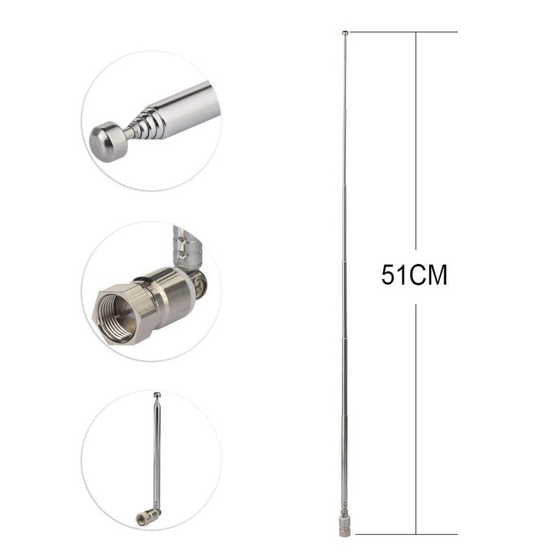 AM/FM Radio World Receiver Telescopic Antenna Small Portable (F Connector