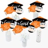 Big Dot of Happiness Orange 2025 Graduation Party Centerpiece Sticks