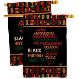 Afro Americans History Month Burlap House Flags 2 pcs Pack Black Lives Matter BLMCelebrates African Heritage Small Decorative Gift Yard Banner Double-Sided Made In USA 28 X 40