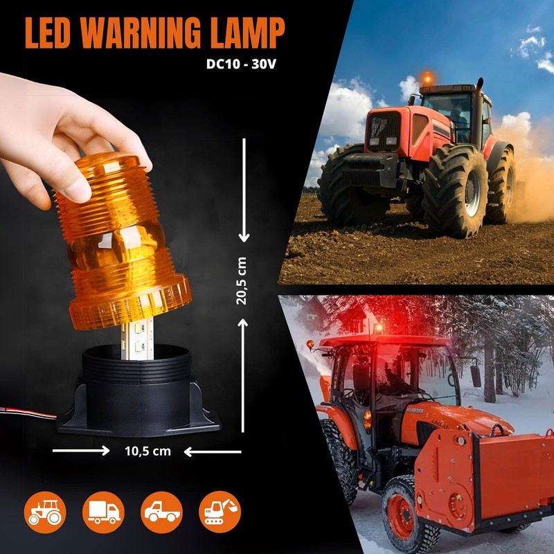 MAGIC SELECT LED Strobe Beacon Light DC10-30V. Tractor Emergency light.