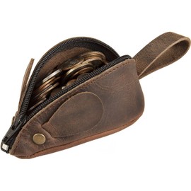Leather Mouse Coin Purse with YKK Zipper, Change Holder Pouch, Handmade, Cute Design (Brown)