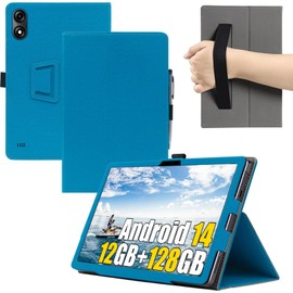 GEJEFA Case for Blackview Tab 90 WiFi/Tab 9 WiFi 11 Inch, Premium PU Leather Protective Case with Hand Strap [Auto Wake/Sleep] Shockproof Folding Stand Cover, Blue