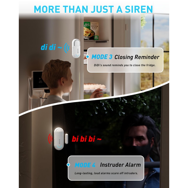 Sanjie Door Alarms for Kids Safety/Home Security/Dementia,Pool Door Alarm Wireless,4