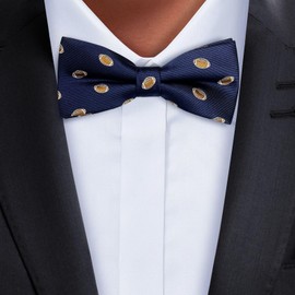 Retreez Funny Football Bow Ties for Men | Football Bow Ties | Formal and Casual Bow Tie | Gift For Coworker | Gift For Him | Microfiber Pre-tied Bow Tie (4.5") - Navy Blue