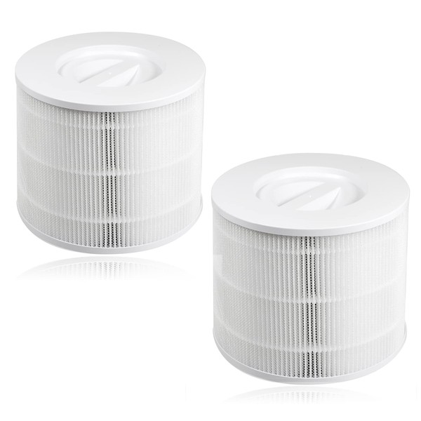Spares2go Air Purifier Replacement Filter compatible with Levoit 300 300S Core 300-RF 3-in-1 H13 HEPA (High-Efficiency Activated Carbon, White, 2 Pack + Fresheners)