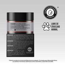 Mascarilla Facial Detox de Carbón Activado - Limpieza Profunda - Absorbe Grasas - Purifica - Disminuye Puntos Negros y Poros - Limpia Impurezas- Arcil