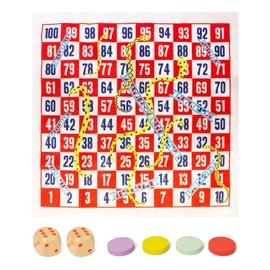 Woodenfun Snakes and Ladders Board Game, Traditional Ladder Game for Children, Folding Chess Board Made of Fabric, Party Game