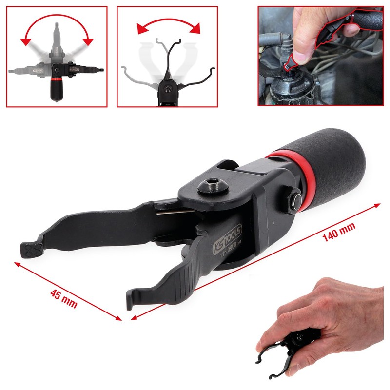 KS Tools 115.0909 Swivel Head Release Tool for Quick Couplings