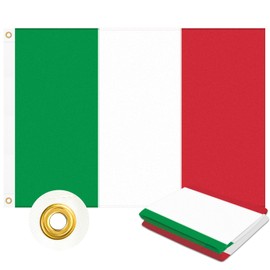 Italy Flag 3x5 FT Heavy Duty Outdoor, Sewn Green, White, and Red Stripes | Double Sided 210D Oxford Fabric | Brass Grommets and 4 Stitch Hemming | Country of Italy IT Flags for Outside House Garden