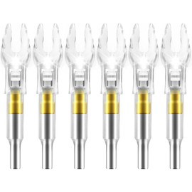 6 Pack X Lighted Nocks for Arrows with .204 .233 .244 .246 Inside Diameter with H, S, GT Bushings High Visibility Lighted Arrow Nocks