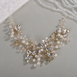 Rumtock Rhinestones Headband for Wedding Brides Bridesmaid Gold Hair Comb Women Special Occasion Headpiece Jewelry (Gold)