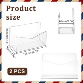 AHANDMAKER 2Pcs Acrylic File Sorter for Desk, File Holder Acrylic Desk Organizer Mail Organizer Countertop Desktop Acrylic Mail Display Stands Office Desk Accessories for Envelopes Document Notebook