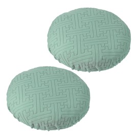 PATIKIL Stool Covers Round, 2 Pcs Elastic Bar Stool Covers Washable Stool Cushion Slipcover Stretchy Bar Chair Seat Cover for 11-14 Inch Chairs, Green