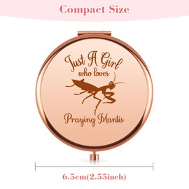 Aerfhhy Praying Mantis Compact Makeup Mirror Gift for Praying Mantis Lover Entomologist Double Sided Pocket Folding Mirror for Bug Insect Lover Naturalist Biologist Gifts for Women Girl Daughter