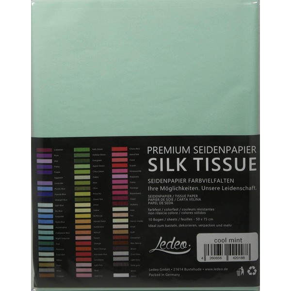 Premium Coloured Silk Tissue Paper 10 Sheets (50 x 75 cm) Choice of Colours